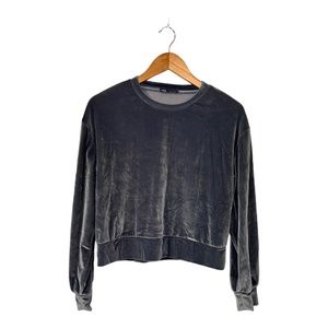 ZARA | Blue Grey Velour Long Sleeve Sweatshirt | Size: S
